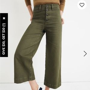 Emmett Wide-Leg Crop Pants: Button-Front Edition